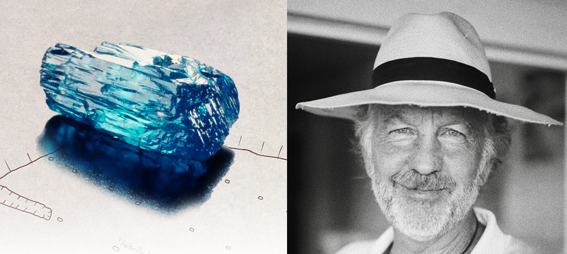 Left: Rough Paraíba tourmaline crystal, image by Robert Weldon Right: Brian Cook